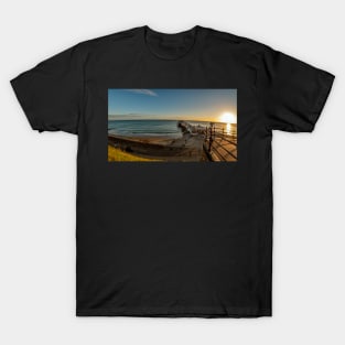 Fish eye view of Cromer pier at sunrise from above T-Shirt